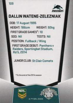 2015 ESP Elite #109 Dallin Watene-Zelezniak Back